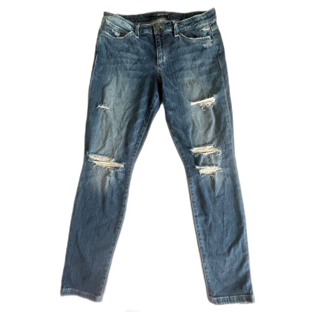 Joe's Womens Jeans Keagan High Rise Skinny Ankle Blue Denim Ripped Size 31